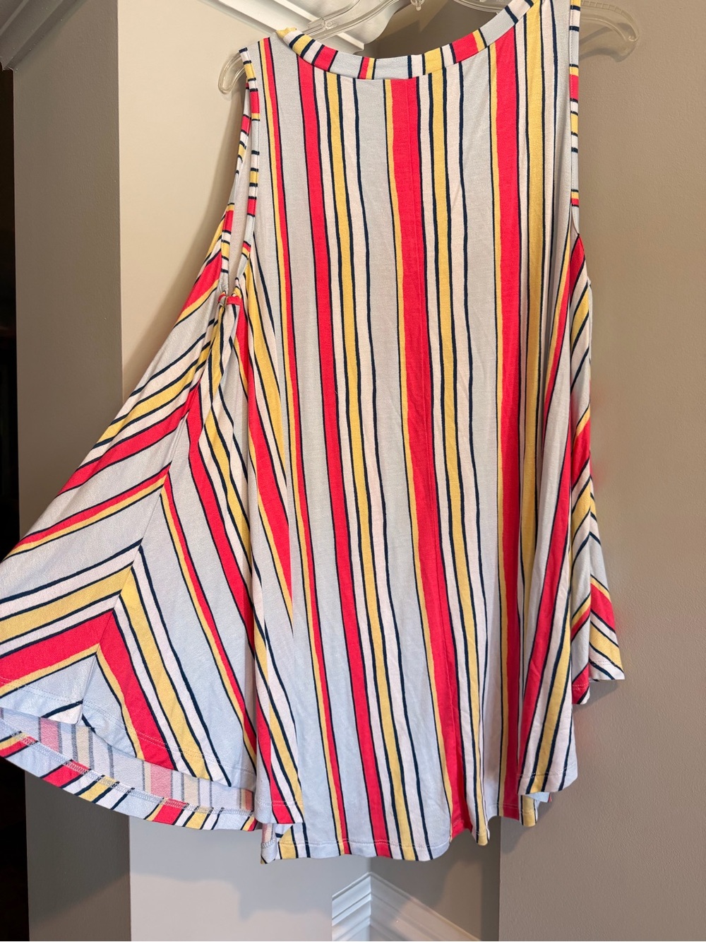 NWT Lane Bryant White Multicolor Vertical Stripe Swing Tank Size 18/20 - Picture 8 of 9